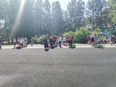 Банная эстафета в лагере