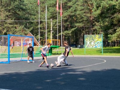 Вратарь отражает удар по воротам