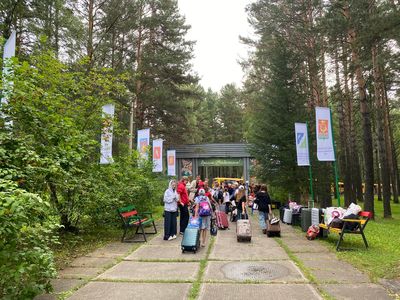 Участники третьей смены в день отъезда из «Сокола»